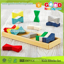 EU Standard Cute Bow Tie Design Block Toy Peinture non toxique Childen Wood Toys